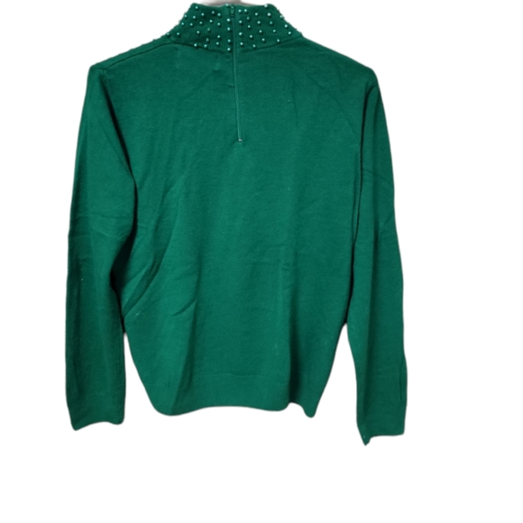 Vintage BFA Classics Green Beaded Sweater Size M - Picture 3 of 8